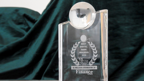 MOLDOVA AGROINDBANK ПОЛУЧИЛ ТРОФЕЙ "BEST DIGITAL BANK MOLDOVA 2020" ЗА САМЫЙ ОЦИФРОВАННЫЙ БАНК СТРАНЫ MOLDOVA AGROINDBANK ПОЛУЧИЛ ТРОФЕЙ "BEST DIGITAL BANK MOLDOVA 2020" ЗА САМЫЙ ОЦИФРОВАННЫЙ БАНК СТРАНЫ