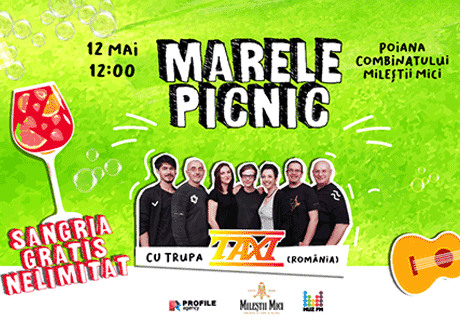 SANGRIA GRATUITĂ ȘI CONCERTUL TRUPEI TAXI! DISTREAZĂ-TE CU PRIETENII ȘI FAMILIA LA CEL MAI MARE PICNIC DIN ACEASTĂ PRIMĂVARĂ SANGRIA GRATUITĂ ȘI CONCERTUL TRUPEI TAXI! DISTREAZĂ-TE CU PRIETENII ȘI FAMILIA LA CEL MAI MARE PICNIC DIN ACEASTĂ PRIMĂVARĂ