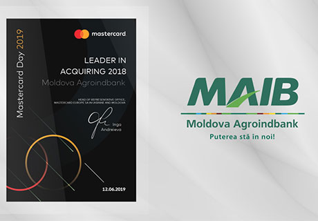 MAIB – “Leader in Acquiring 2018”, fiind banca lider în acceptarea cardurilor, potrivit Mastercard MAIB – “Leader in Acquiring 2018”, fiind banca lider în acceptarea cardurilor, potrivit Mastercard