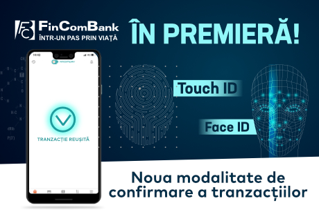 FinComBank lansează noua modalitate de confirmare a tranzacțiilor cu carduri bancare– cu ajutorul biometriei FinComBank lansează noua modalitate de confirmare a tranzacțiilor cu carduri bancare– cu ajutorul biometriei