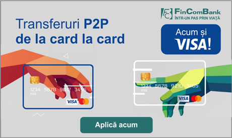 SERVICIUL P2P DE LA FINCOMBANK, ACUM ȘI PENTRU DEȚINĂTORII VISA! SERVICIUL P2P DE LA FINCOMBANK, ACUM ȘI PENTRU DEȚINĂTORII VISA!