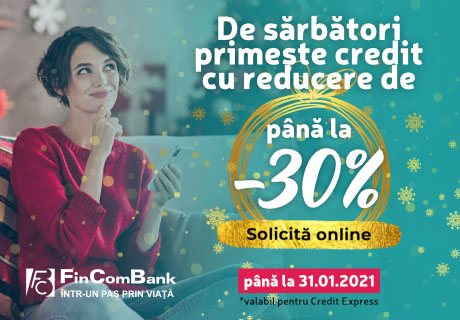REDUCERI DE PÂNĂ LA -30% LA CREDITE DE CONSUM DE LA FINCOMBANK! REDUCERI DE PÂNĂ LA -30% LA CREDITE DE CONSUM DE LA FINCOMBANK!