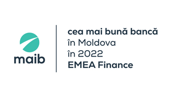 EMEA FINANCE A DESEMNAT MAIB - "CEA MAI BUNĂ BANCĂ DIN MOLDOVA 2022"