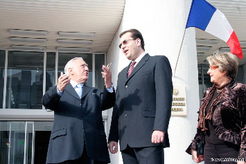 Председатель парламента РМ Мариан Лупу и председатель Сената Франции Кристиан Понселе